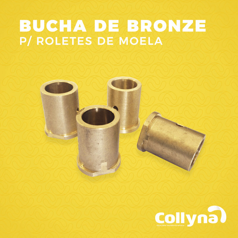 Bucha de bronze para roletes de moela