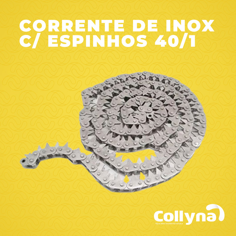 Corrente de inox c/ espinhos 40/1 