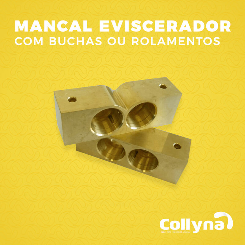 Mancal eviscerador com buchas ou rolamentos