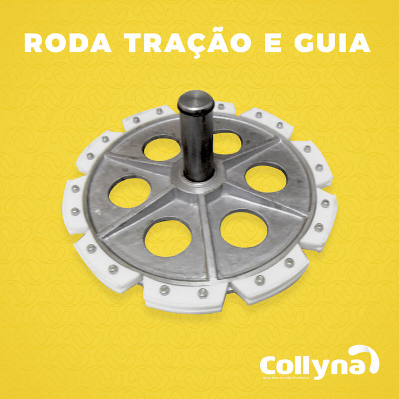 Roda tração e guia