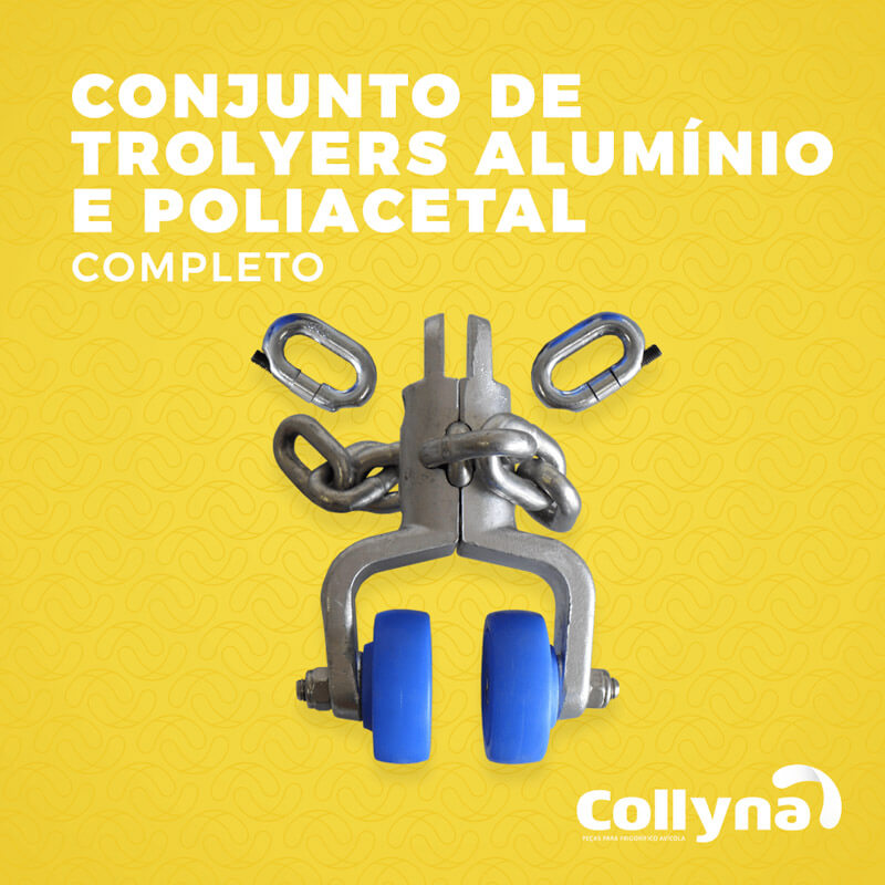 Conjunto de trolyers alumínio e poliacetal completo